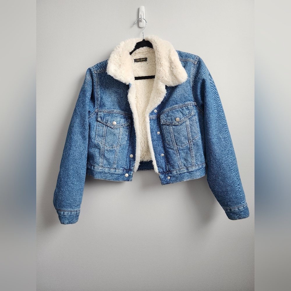 Fuzzy lined jean jacket